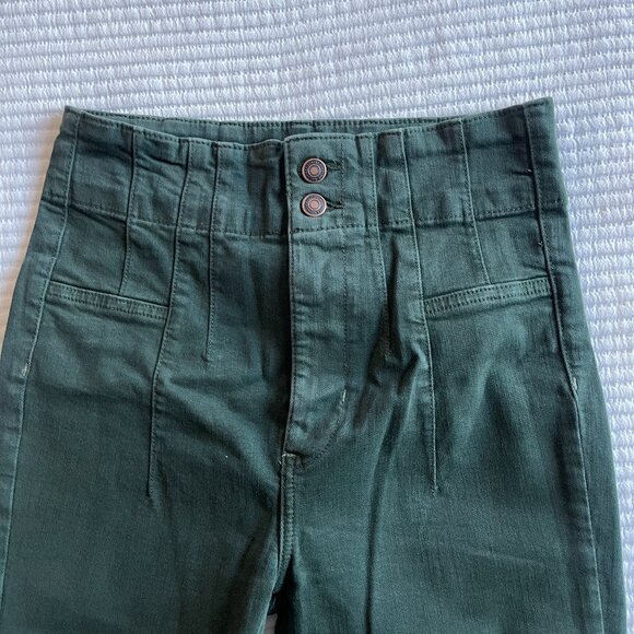 Free People x We The Free Jayde Flare Jean in Thyme Green size 28 - Picture 3 of 5